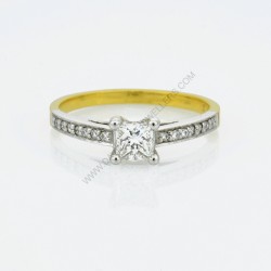 Two Toned Pave Diamond Engagement Ring
